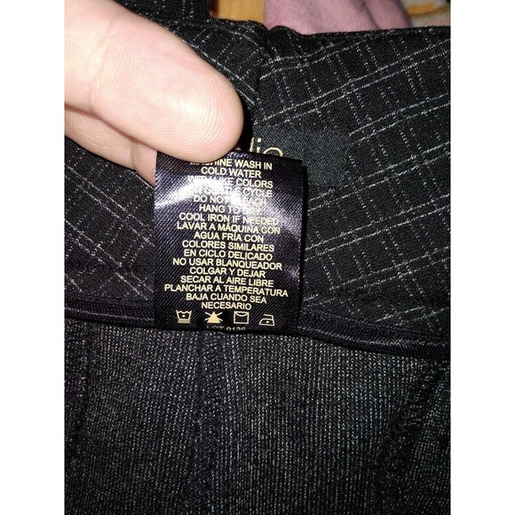 DALIA Pants Black Check Narrow Leg Sits at Waist Inseam 29 in Size XXL - Picture 11 of 11